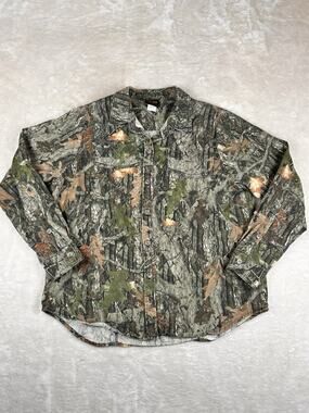 VTG Mothwing Camo Techn Youth Sz XL Camouflage Hunting Shirt Made in USA Cotton